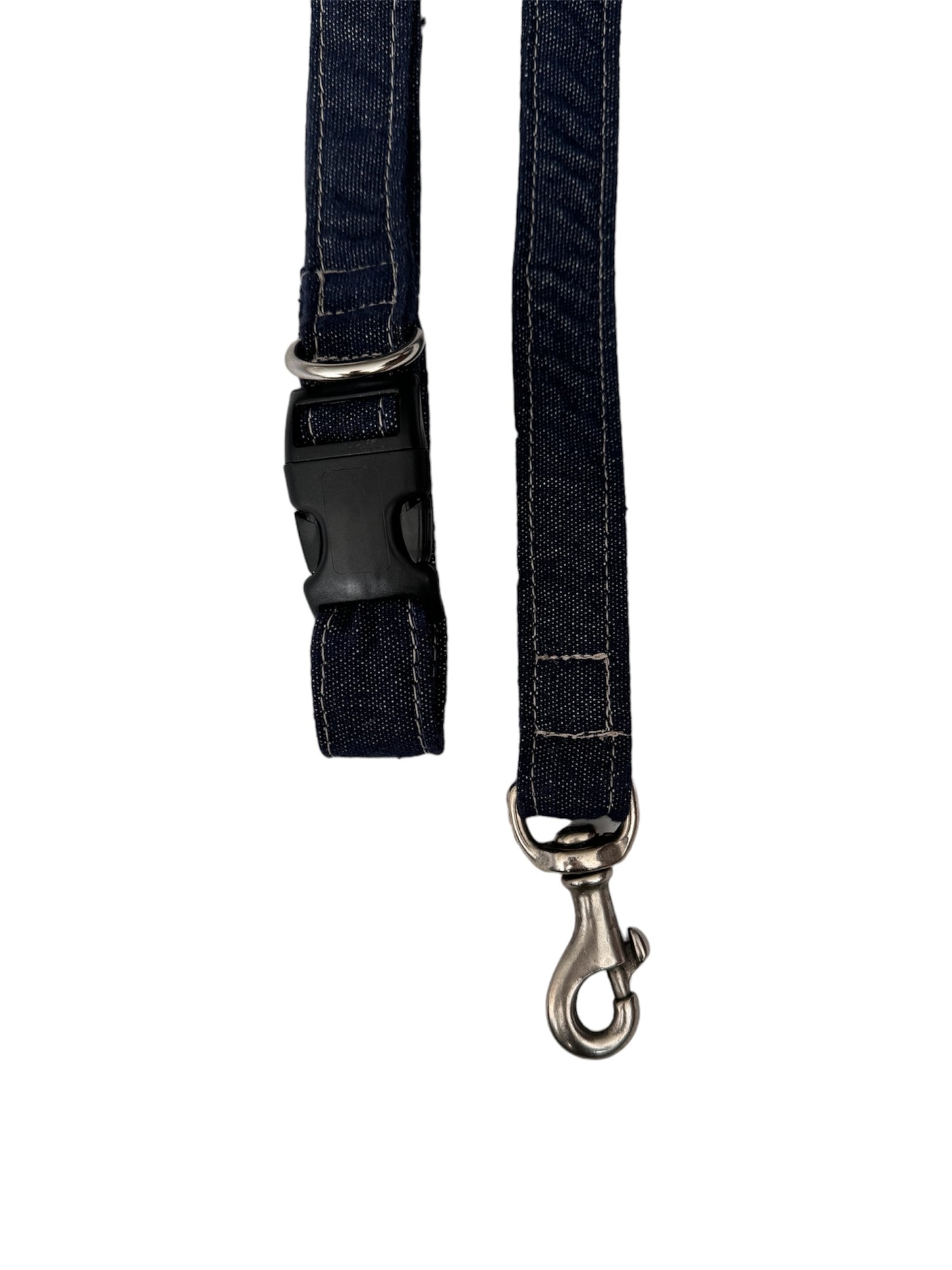 Conjunto Coleira e Guia Personalizada Jeans