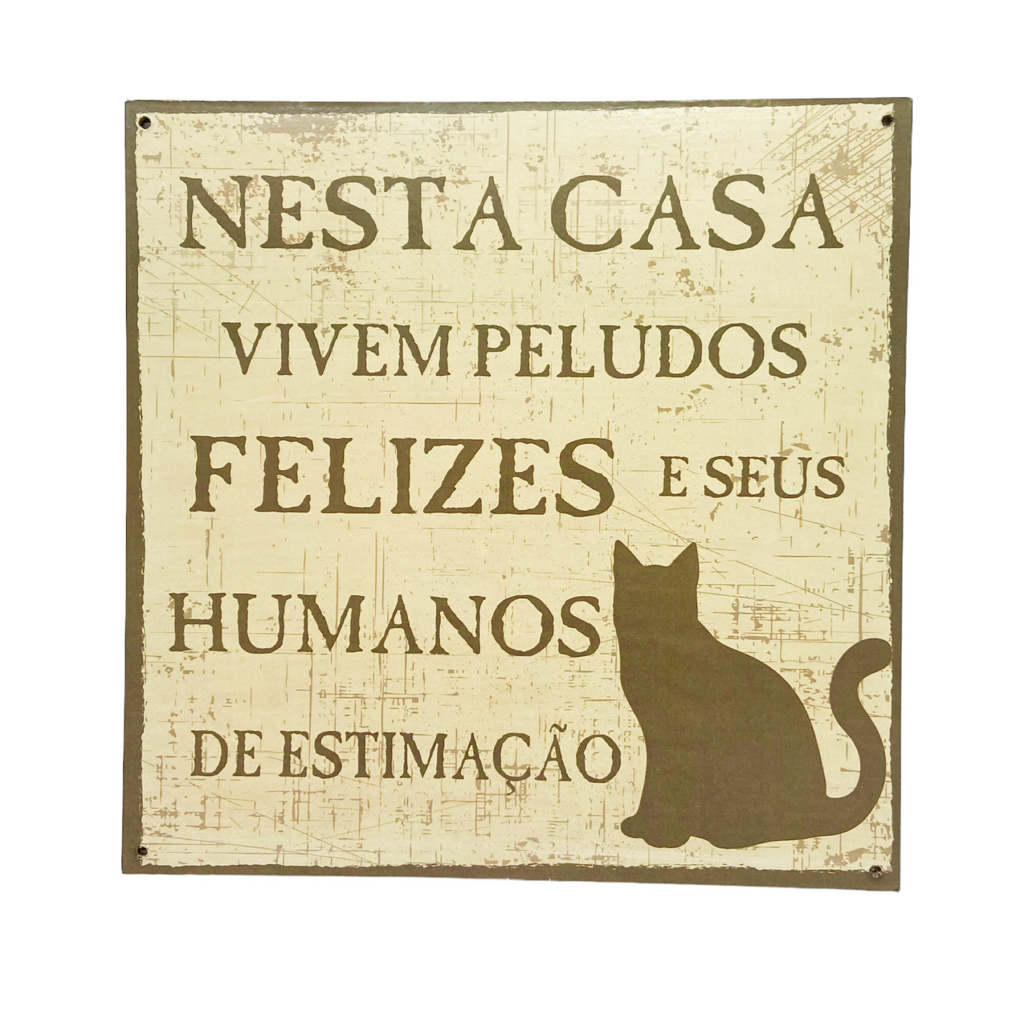 Placa Humanos Estimação Gato