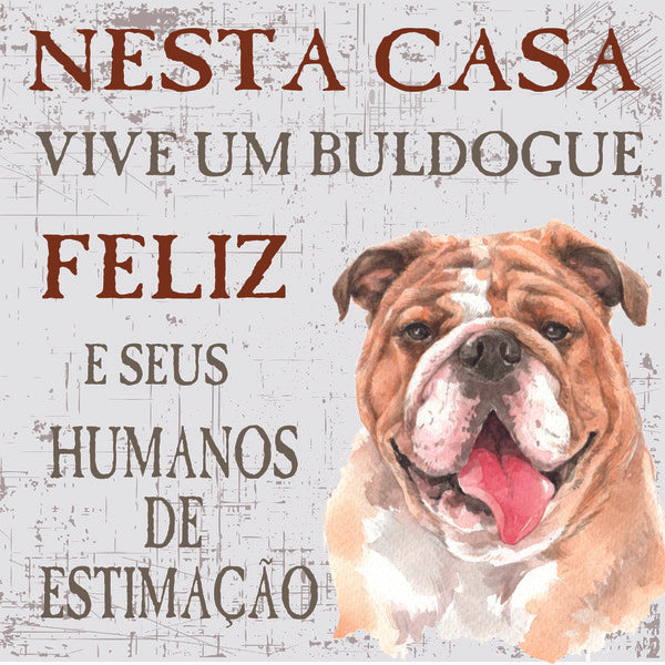 Placa Buldogue Inglês - Várias