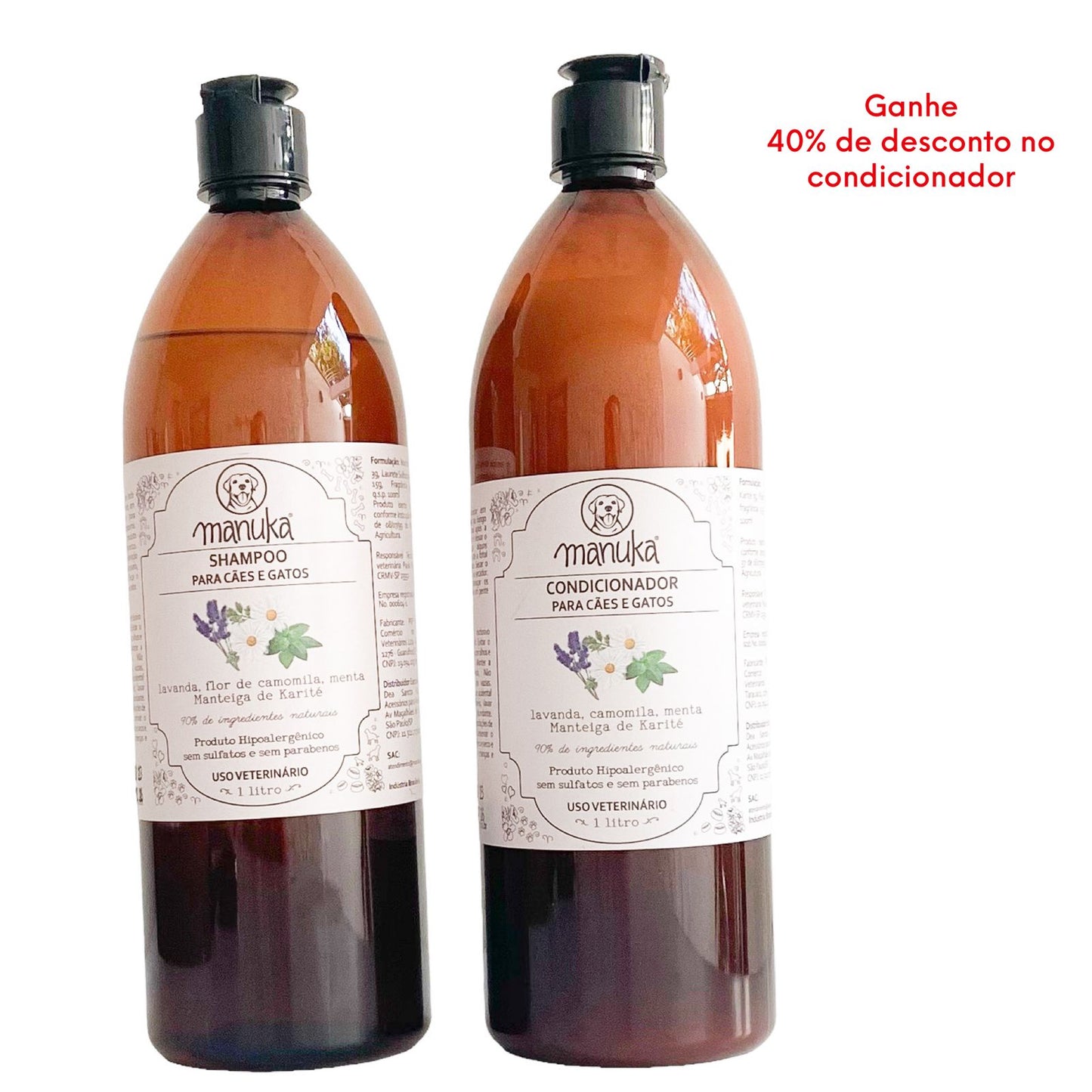 Kit 1 litro Lavanda de Shampoo e Condicionador