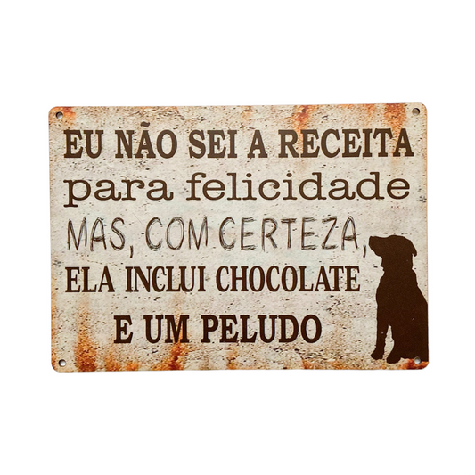 Placa Receita Da Felicidade