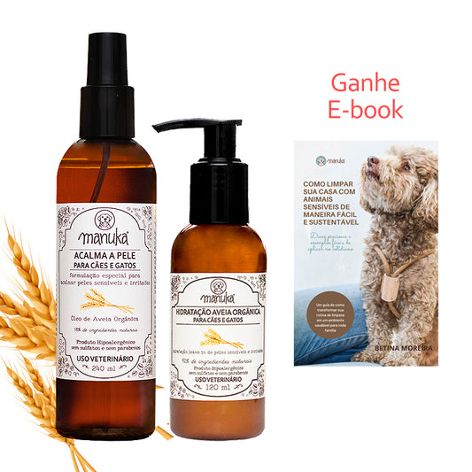 KIT PELE AVERMELHADA e COCEIRA |  Fluido Acalma Pele e Hidratação de Aveia
